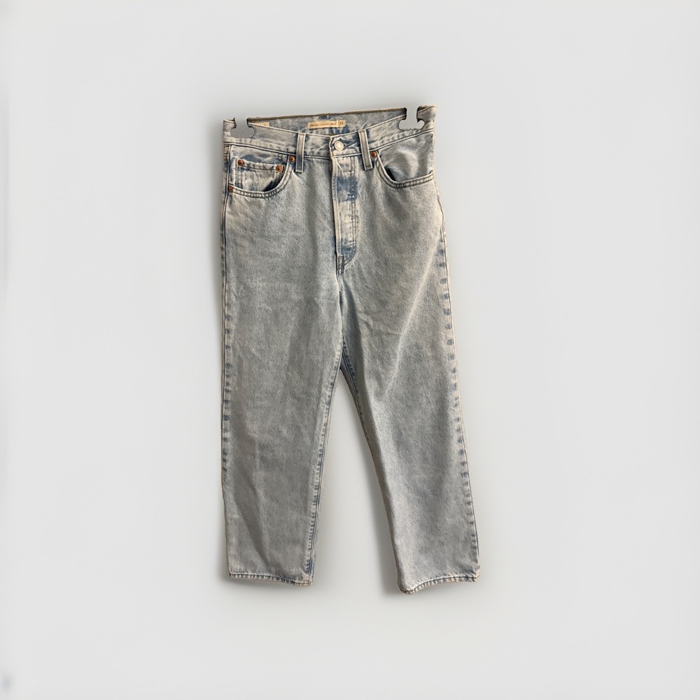 Levi's Premium Ribcage Straight Ankle Jeans Womens 27 Light Wash High Rise